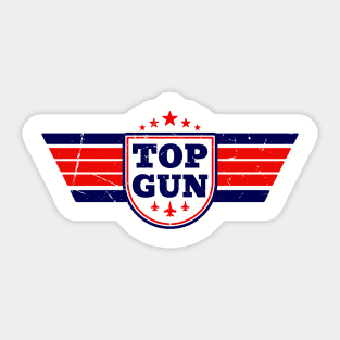 top gun retro white Sticker